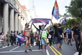 This year’s gay pride parade was Taiwan’s biggest ever, with estimates of more than 100,000 attendants.